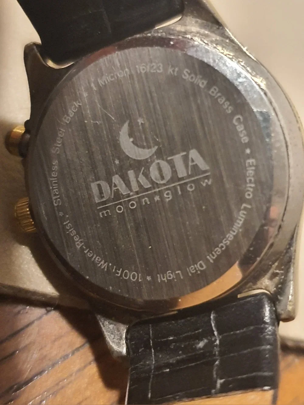 🦋10/$20🦋 Dakota Moon Glow Silver/White Leather Women's Watch w/Backlight